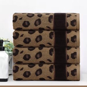 4 New Leopard Hand Towels